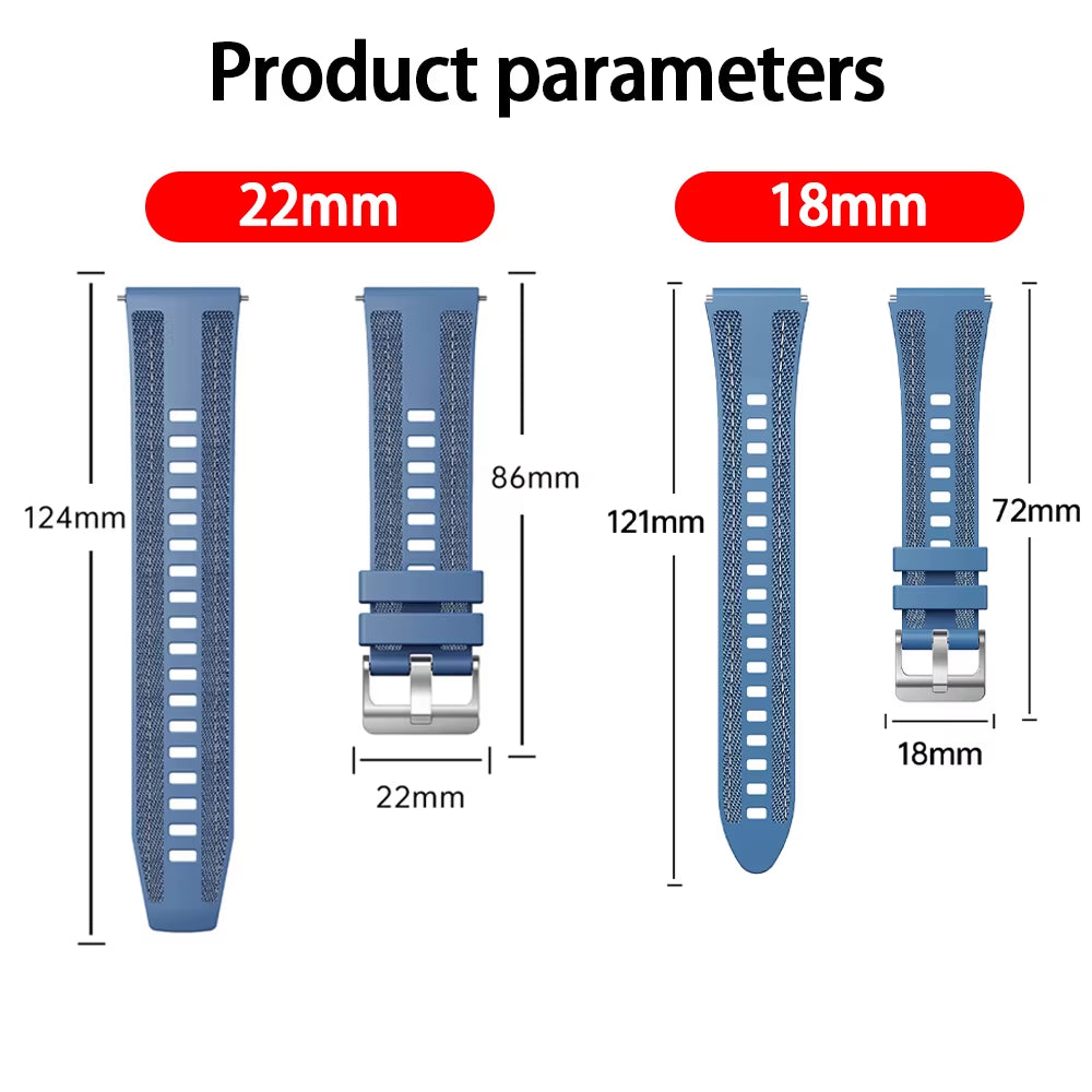 Official 22Mm Nylon Strap for  WATCH GT 5 4 46Mm/Watch 4 5 Pro GT 3 2 Pro 46 Mm Composite Silicone Band Bracelet