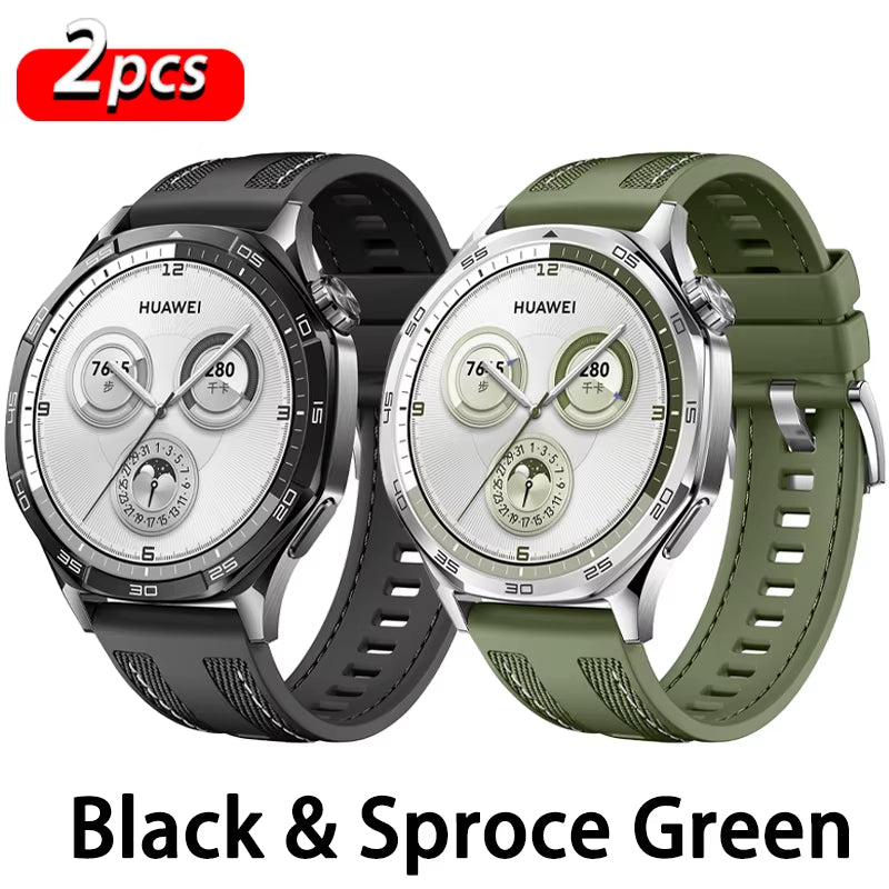 Official 22Mm Nylon Strap for  WATCH GT 5 4 46Mm/Watch 4 5 Pro GT 3 2 Pro 46 Mm Composite Silicone Band Bracelet